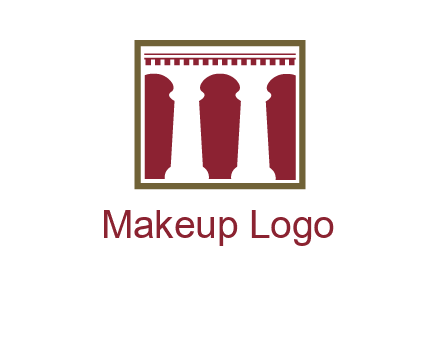 supporting pillars in a square logo