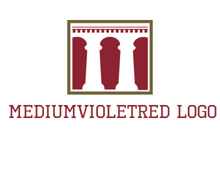 supporting pillars in a square logo