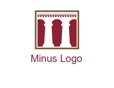 supporting pillars in a square logo