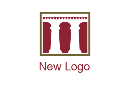 supporting pillars in a square logo