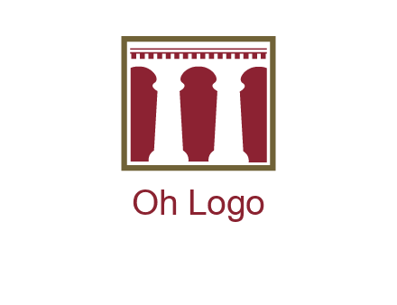 supporting pillars in a square logo