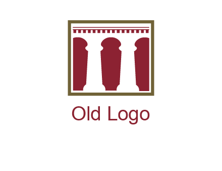 supporting pillars in a square logo