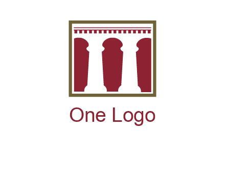 supporting pillars in a square logo