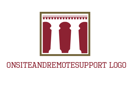 supporting pillars in a square logo