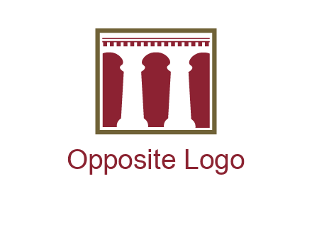 supporting pillars in a square logo