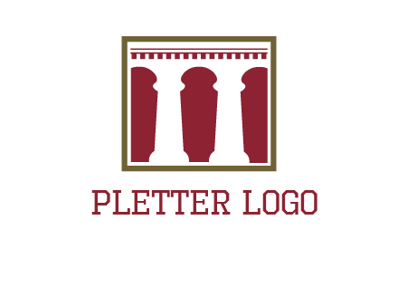 supporting pillars in a square logo