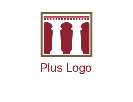 supporting pillars in a square logo