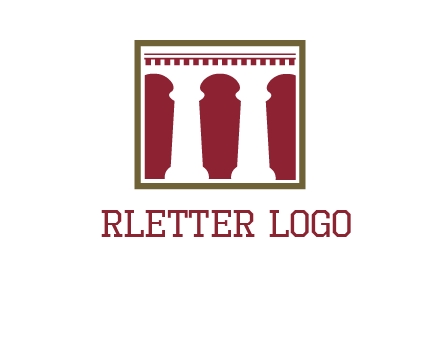 supporting pillars in a square logo
