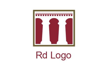supporting pillars in a square logo