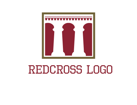 supporting pillars in a square logo