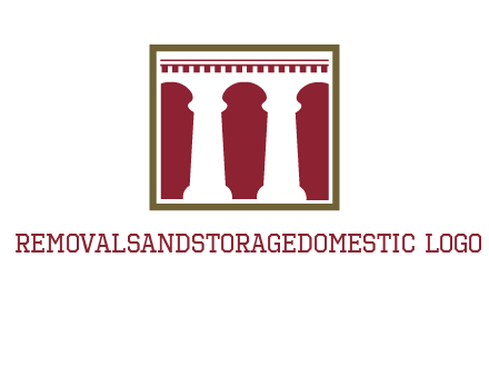 supporting pillars in a square logo