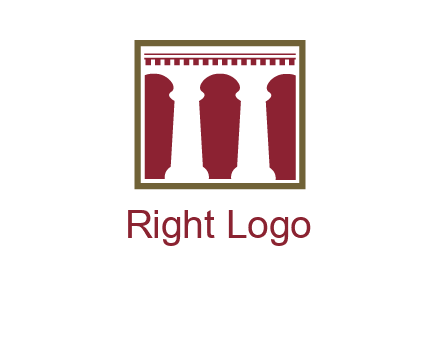 supporting pillars in a square logo