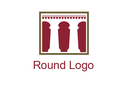 supporting pillars in a square logo