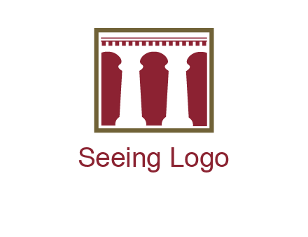 supporting pillars in a square logo