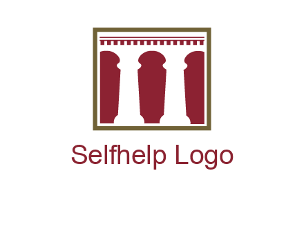 supporting pillars in a square logo