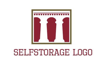 supporting pillars in a square logo