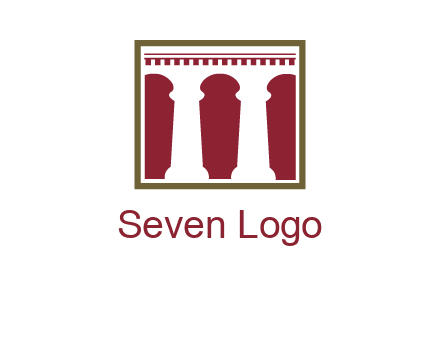 supporting pillars in a square logo