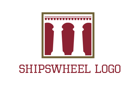 supporting pillars in a square logo