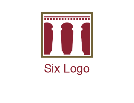 supporting pillars in a square logo