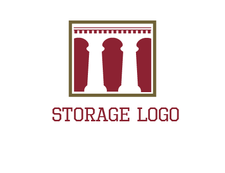 supporting pillars in a square logo
