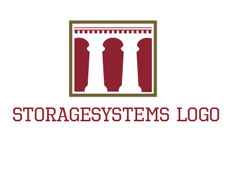 supporting pillars in a square logo
