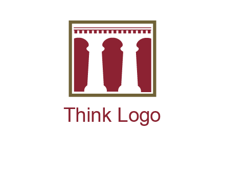 supporting pillars in a square logo
