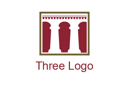 supporting pillars in a square logo