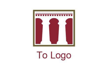 supporting pillars in a square logo