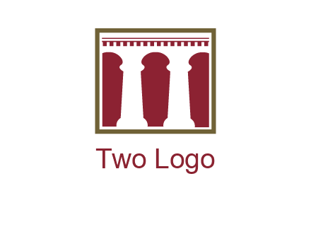 supporting pillars in a square logo