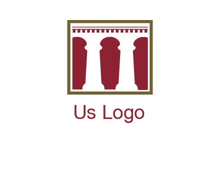 supporting pillars in a square logo