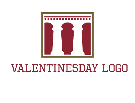 supporting pillars in a square logo
