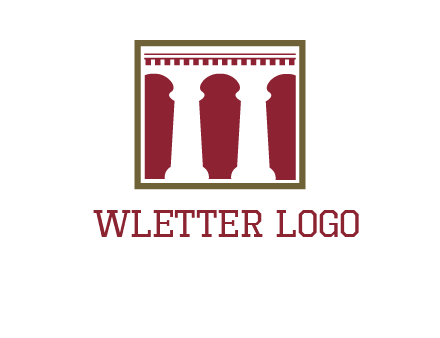 supporting pillars in a square logo