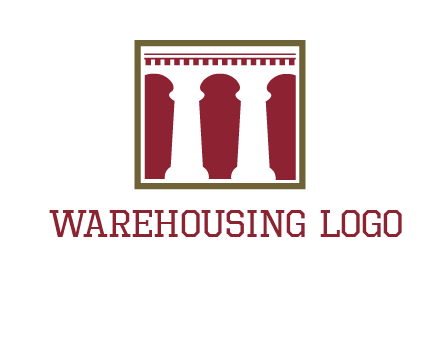 supporting pillars in a square logo