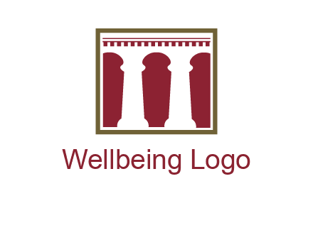 supporting pillars in a square logo