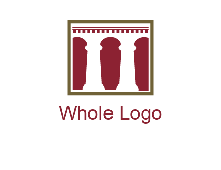 supporting pillars in a square logo