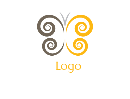swirl butterfly beauty logo