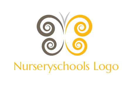 swirl butterfly beauty logo