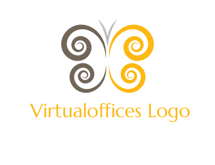 swirl butterfly beauty logo