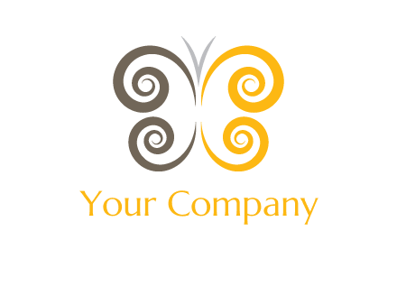 swirl butterfly beauty logo