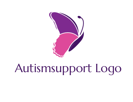 pink and purple butterfly logo