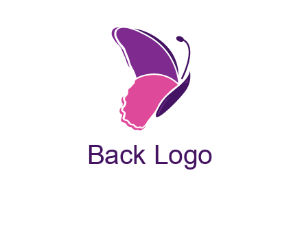 pink and purple butterfly logo