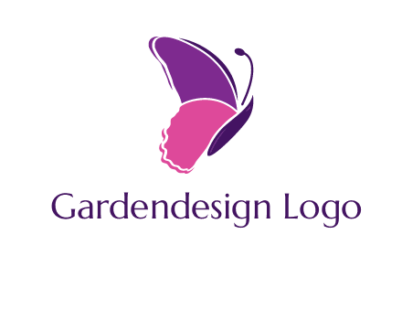 pink and purple butterfly logo