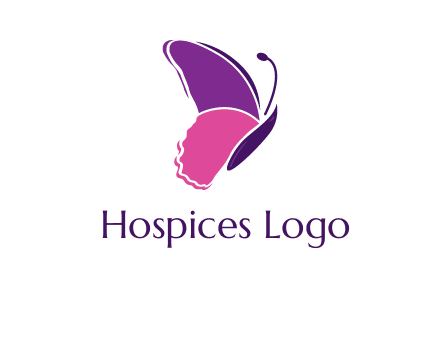 pink and purple butterfly logo