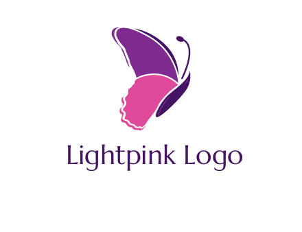 pink and purple butterfly logo