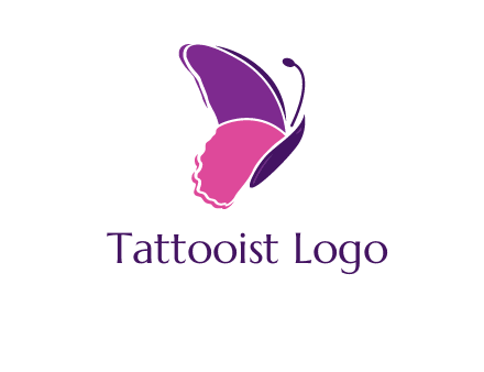 pink and purple butterfly logo