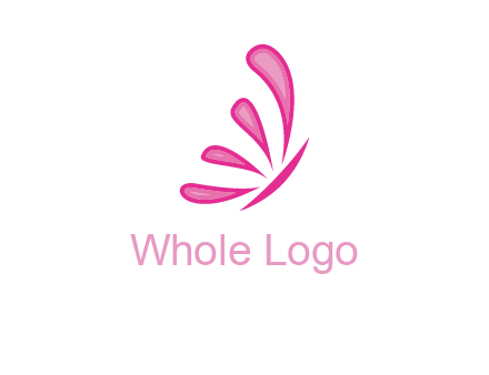 abstract butterfly swoosh garden logo
