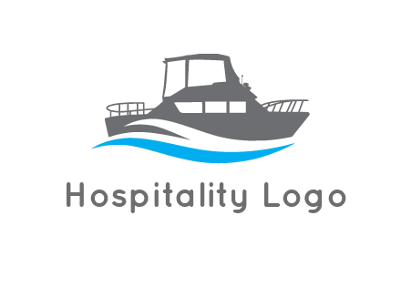 ship in sea travel logo