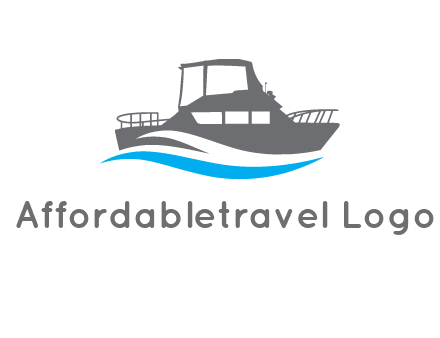 ship in sea travel logo