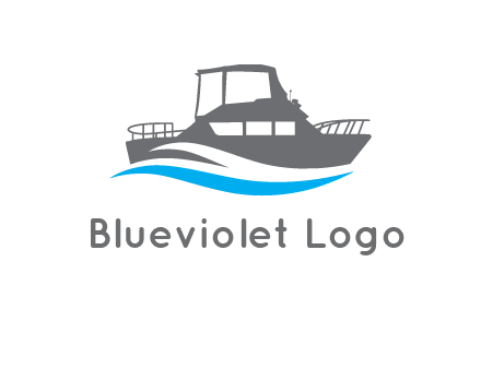 ship in sea travel logo