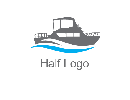 ship in sea travel logo